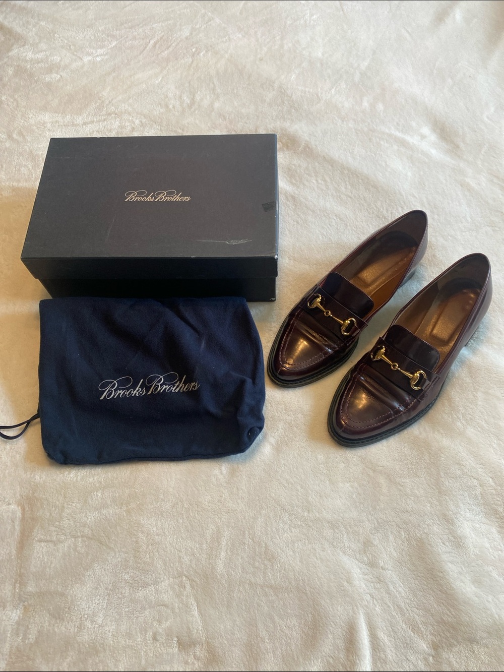 Brooks Brothers Josette Women's Leather Horsebit Loafers - Wine, size 8